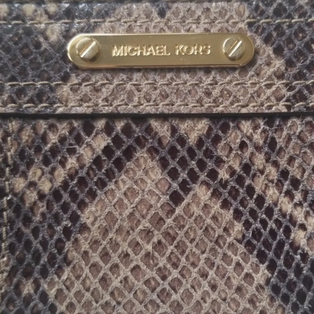 Michael Kors New Moxley Python Embossed Leather Continental Zip Clutch Wallet